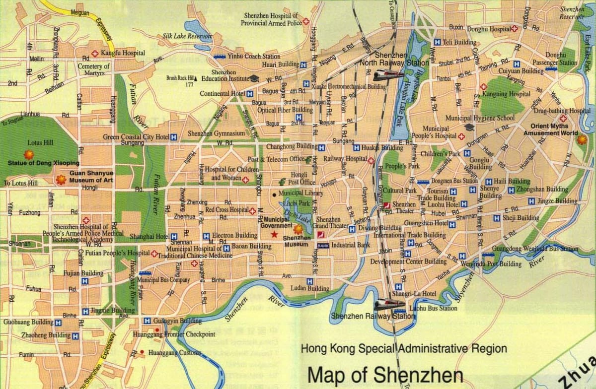 karta grada Shenzhen 