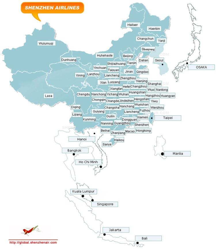 karta Shenzhen airlines put