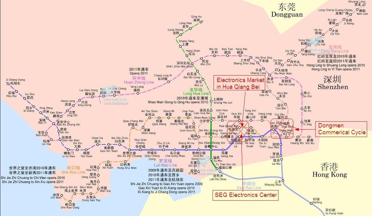 Karta tržištu Shenzhen elektronika 