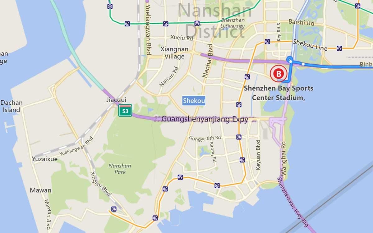 karta zaljev Shenzhen 
